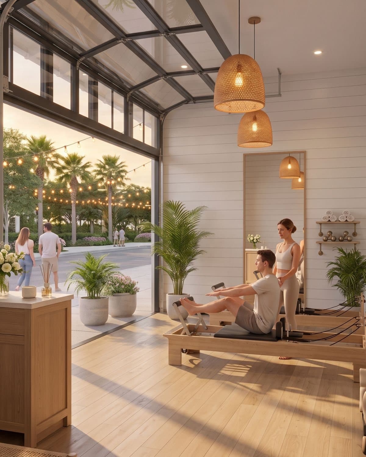 Boutique pilates studio concept in the end unit at Banyan Groves Town Center