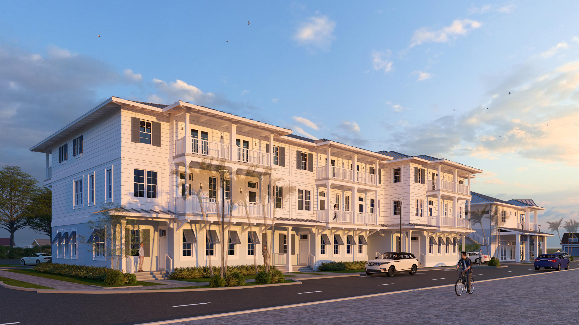 banyan groves outdoor side street man on bike